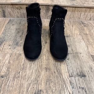 Yoki Black Studded Ankle Booties